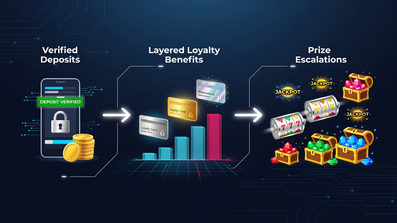 Mobile reel game interface showing deposit confirmation and loyalty tier progression indicators