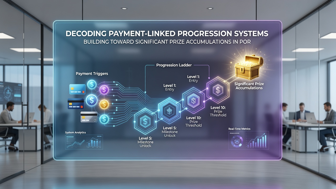 Infographic showing layered payment progression flow from deposit to loyalty tier advancement and jackpot vault entry