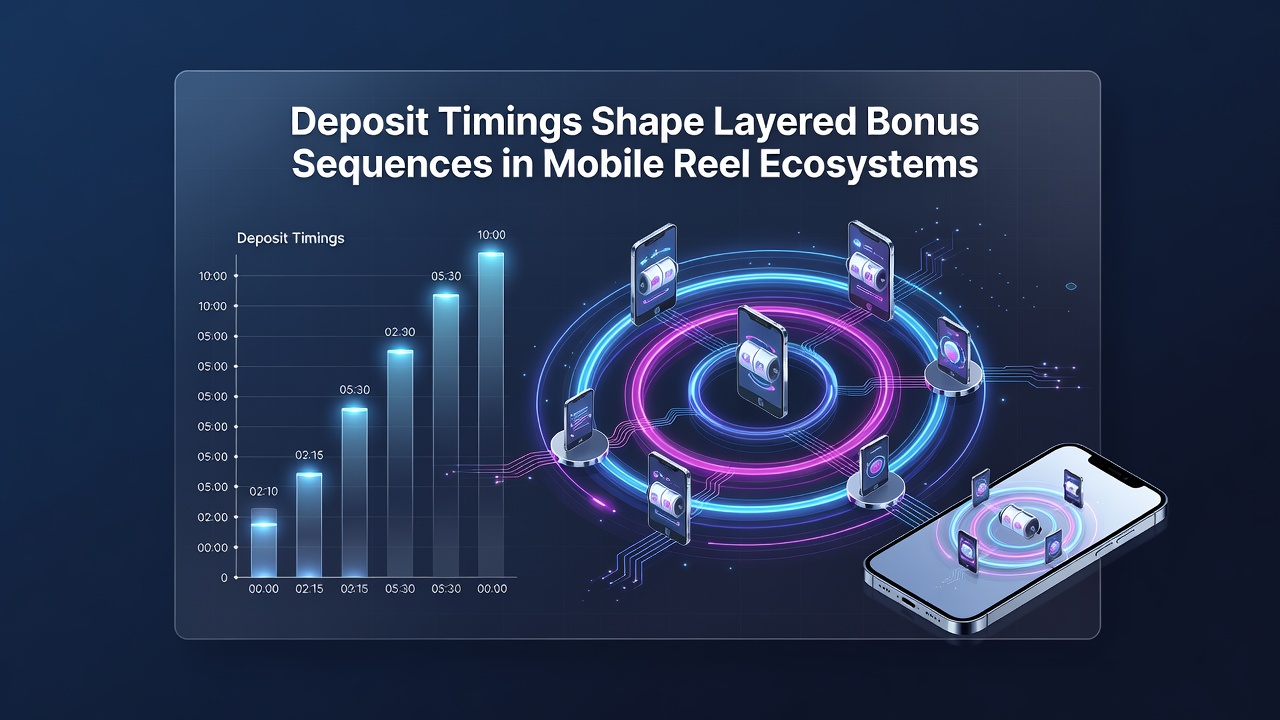 Mobile slot interface displaying timed deposit options alongside progressive bonus layers and reel sequences