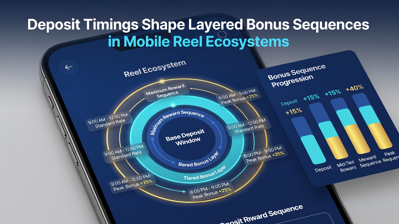 Illustration of layered bonus sequences in mobile reels triggered by precise deposit timing and progression paths