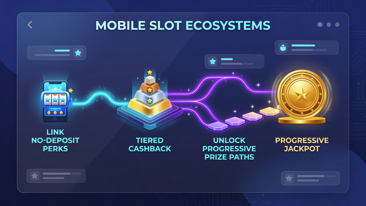 Smartphone displaying tiered cashback dashboard with progressive prize path indicators and loyalty meter
