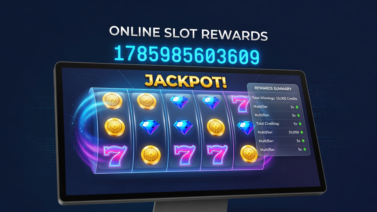 Illustration of online slot reward systems including bonus icons and loyalty tiers on digital casino interfaces