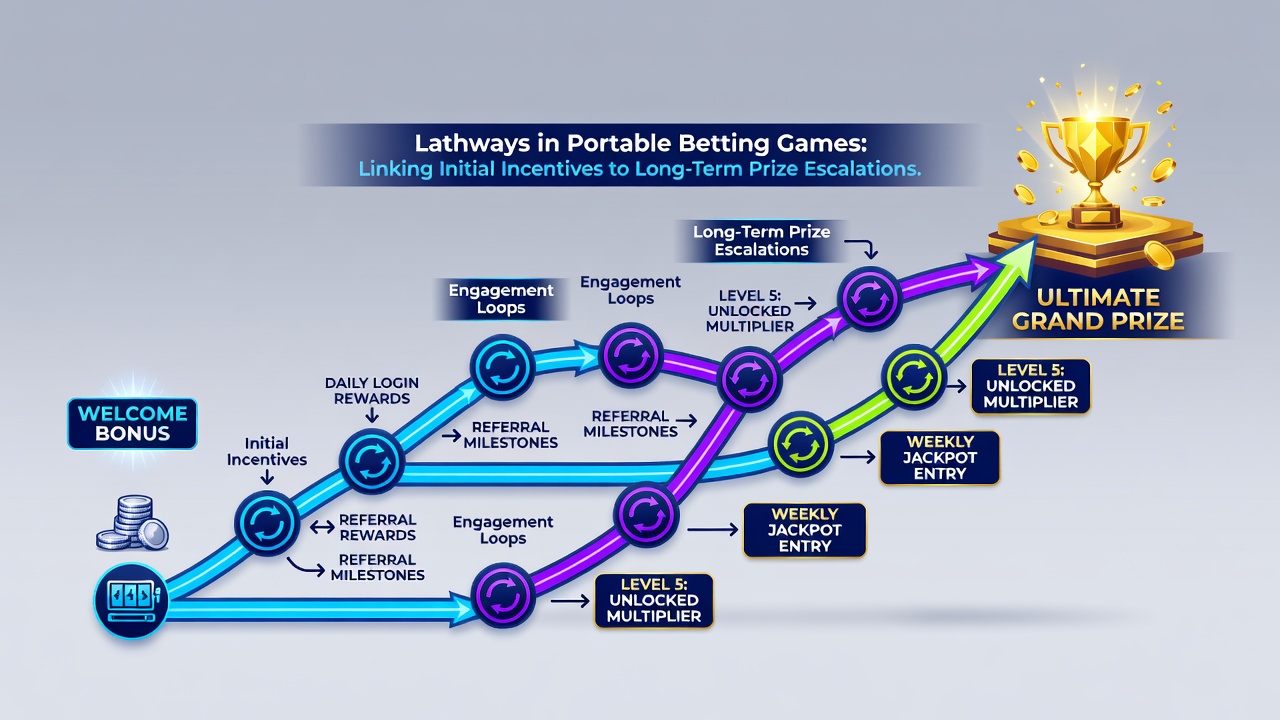 Loyalty tier dashboard in a portable slot game with escalating prize levels and jackpot indicators