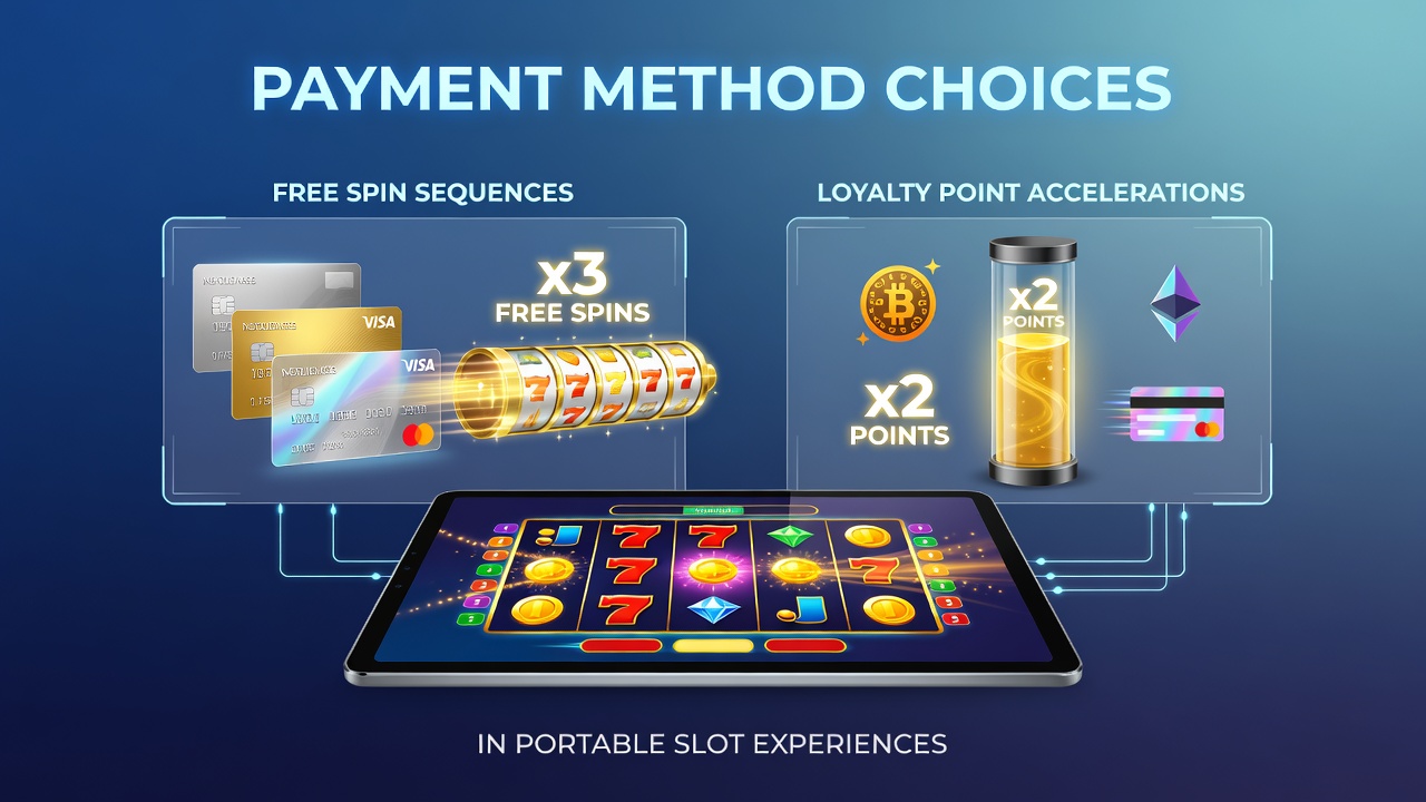 Mobile slot interface showing various payment options and free spin indicators