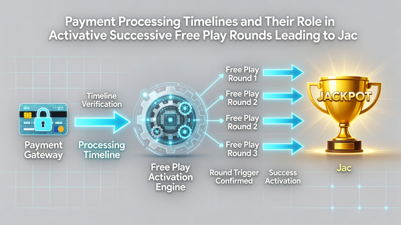 Flowchart showing successive free play rounds advancing toward jackpot eligibility after deposit settlement on smartphones