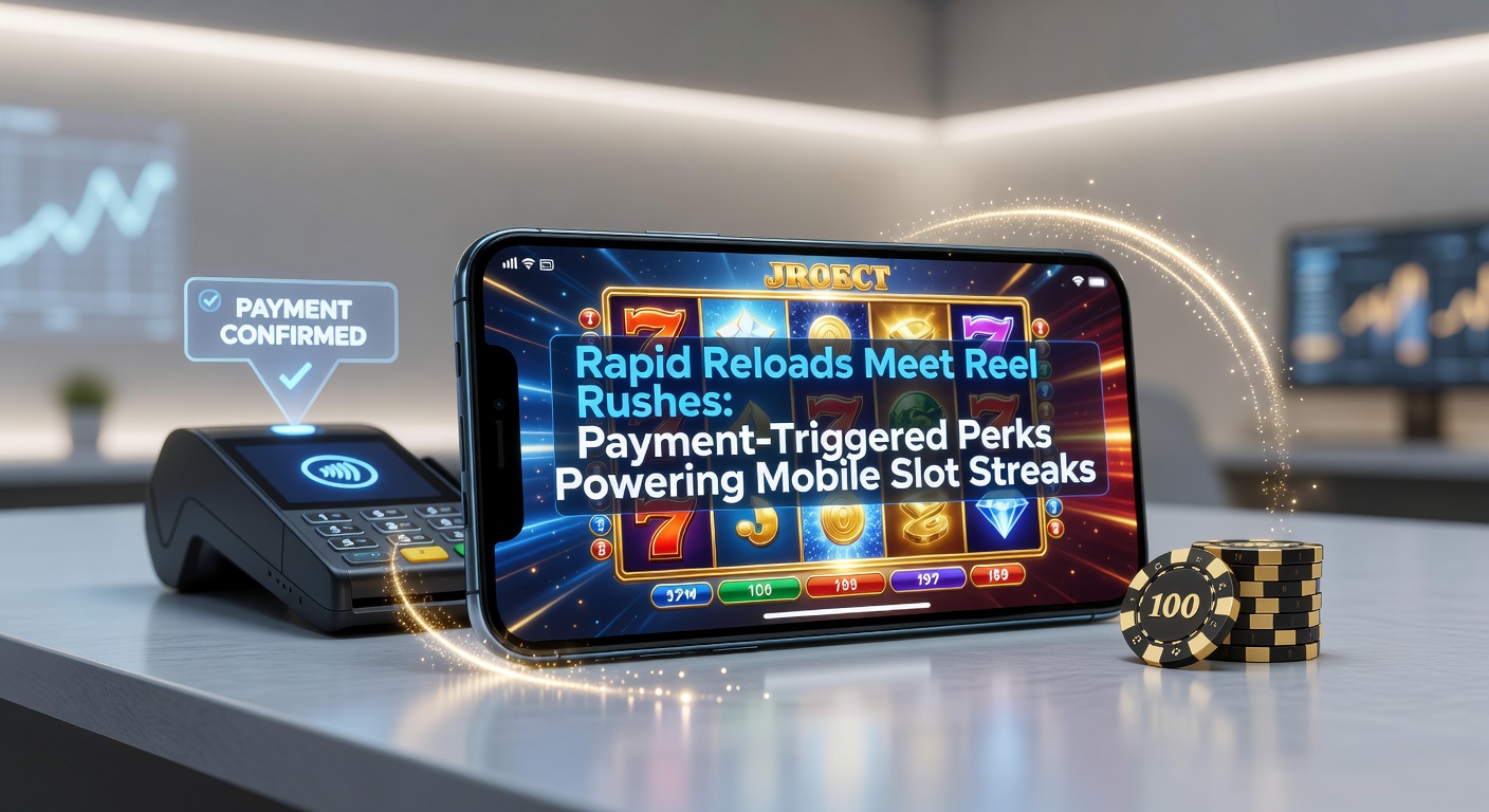 Mobile slot player tapping deposit button, triggering instant reload bonus with spinning reels in background