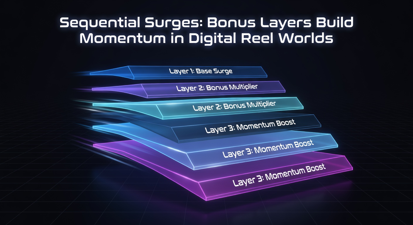 Dynamic screenshot of a slot game mid-sequential surge, with multipliers stacking and reels cascading wildly