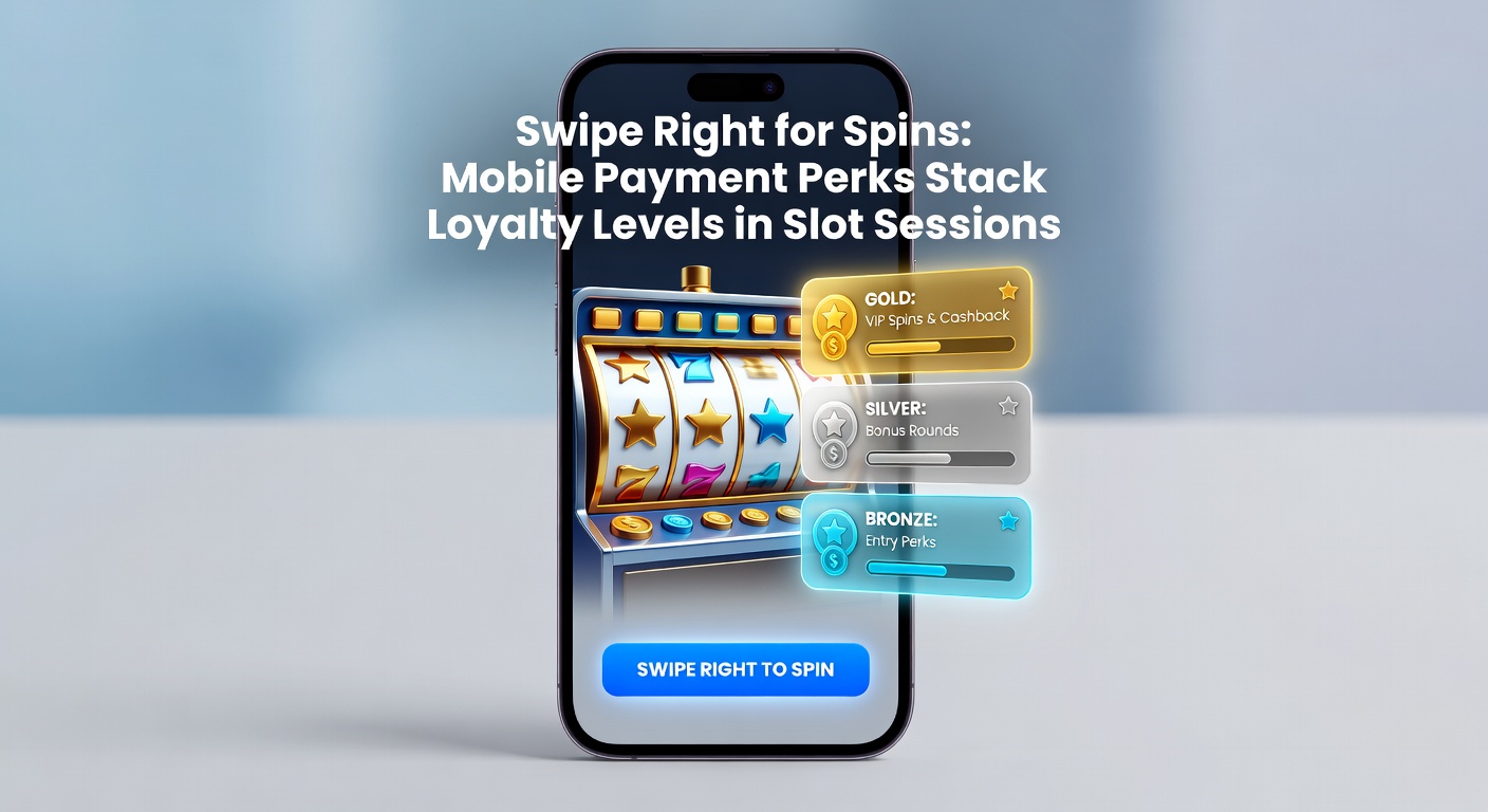 Smartphone displaying a slot game interface with overlaid mobile payment icons like Apple Pay and loyalty tier badges glowing during a spin session