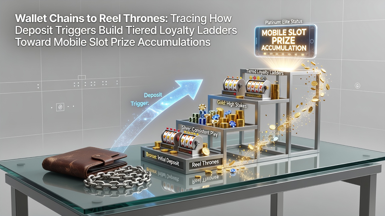 Mobile slot interface showing deposit-triggered loyalty progression and prize accumulation tiers