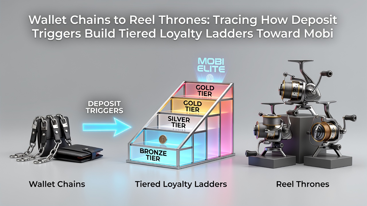 Tiered loyalty ladder diagram illustrating deposit chains leading to mobile slot prize accumulations