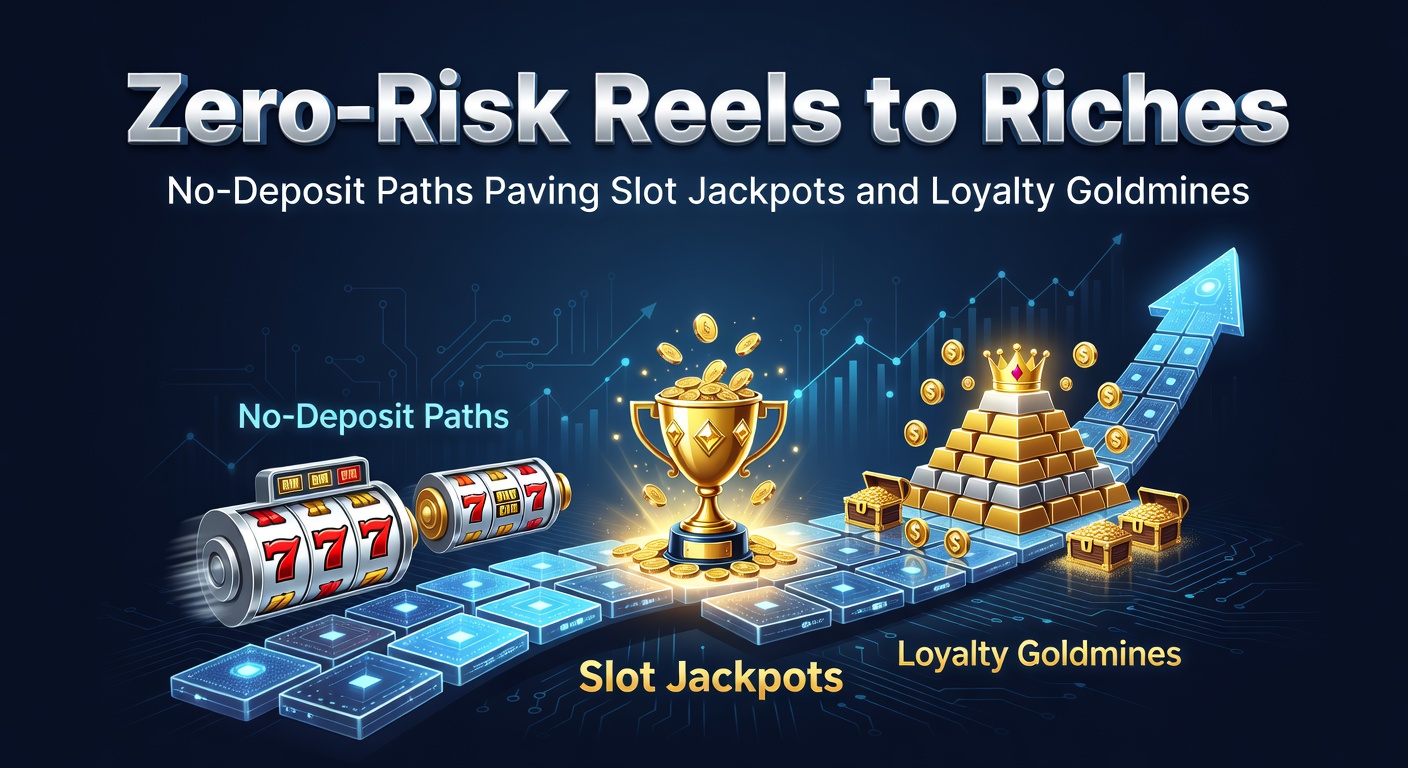 Vibrant slot reels spinning with jackpot symbols and gold coins cascading, illustrating zero-risk entry to big wins