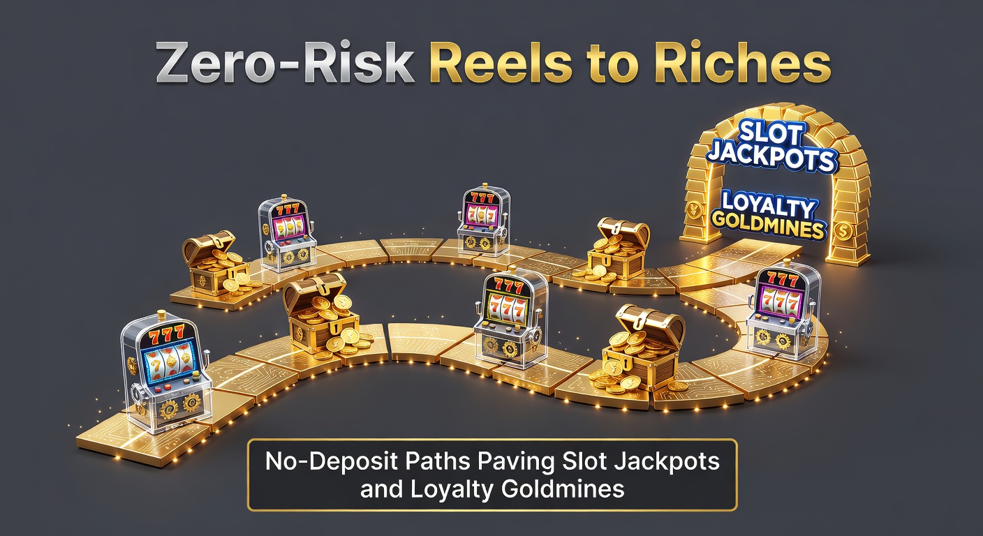 Golden loyalty vault overflowing with slot chips and jackpot trophies, symbolizing reward accumulation from no-risk plays